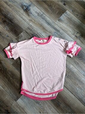 Matilda Jane Light Pink Tee with Bright Pink Trim size 8 Girls